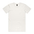 A plain white T-shirt with a crew neck and a label at the neckline. The shirt is unembellished and has no logos.