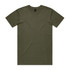 An olive green T-shirt with a classic crew neckline and short sleeves. The shirt features a logo.