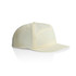 A cap in a soft yellow hue with a curved brim and an adjustable strap at the back. It features a logo.