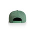 A green cap with a structured design and adjustable strap at the back. It features a logo.