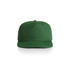 A green cap featuring a structured design and a front visor. Includes a logo on the front.