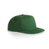 A green cap with a flat brim and a comfortable fit. Features stitching details and a logo.