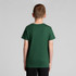 A green youth t-shirt with a classic cut, featuring a logo on the back.