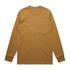 A long-sleeve t-shirt in a warm brown colour, featuring a logo on the neckline.