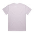 A plain grey t-shirt with a round neckline and short sleeves, featuring a logo on the back.