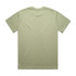 A light green t-shirt with a standard crew neck and short sleeves, featuring a logo on the back.
