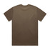 A brown Heavy Tee shirt with a plain back design and a logo on the neck area.