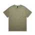 A heavy olive green T-shirt with a classic crew neckline and short sleeves. It features a logo placement.