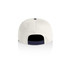 A two-tone cap featuring a cream body and navy peak, with an adjustable snapback closure.