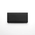 A black recycled long wallet with a simple design and a branding logo.