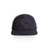 A navy five-panel cap featuring a structured design and a small logo. Ideal headwear for casual outings.