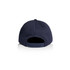 A navy blue cap featuring a structured design and an adjustable strap at the back, with a logo.
