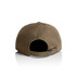 A brown wool cap featuring a back opening and an adjustable strap. The cap has a logo on it.