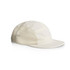 A light cream cap with a mesh design on the sides and a curved brim, featuring a logo.
