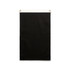 A black canvas flag featuring silver eyelets at the top for easy hanging, with a white header for added detail.