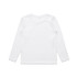 A long-sleeve white T-shirt for kids, featuring a plain design and no visible logos.