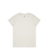 A light cream organic cotton T-shirt with a simple design and a small logo on the collar.