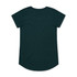 A dark green t-shirt with short sleeves and a rounded hem, featuring a brand logo.