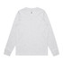 A light grey long-sleeve t-shirt featuring a simple design and a brand logo on the inside tag.