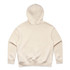 A plain cream-coloured hoodie featuring a back view and a hood. The garment has a simple design with no visible branding.