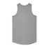 A grey singlet featuring a round neck design and a logo on the label.