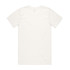 A plain white t-shirt displayed from the back, featuring short sleeves and a simple design.