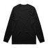 A black long-sleeve T-shirt featuring a simple design with no visible logos on the back.