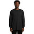 A long sleeve black t-shirt featuring a fitted design and a round neckline, presented on a male model.