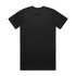 A black Classic Plus Tee with a simple design and a logo on the back, ideal for casual wear.