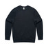A black jumper with a crew neckline and long sleeves. It features a logo on the interior label.