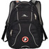 A black High Sierra Swerve 17" 34L backpack with multiple compartments and mesh side pockets, featuring a logo.