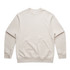 A beige jumper with a rounded neckline and long sleeves, featuring a logo on the inner label.