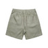 Linen shorts in a soft green hue, featuring a relaxed fit and two back pockets.