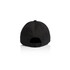 A black kids cap featuring a back opening and an adjustable fit. Includes a logo on the back.