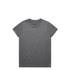 A grey active T-shirt featuring a round neckline and short sleeves, with a small logo on the neck.