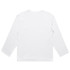 A long-sleeve T-shirt in white, featuring a simple back design and no visible branding.