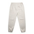 Faded cream track pants with a relaxed fit, featuring an elastic waistband and a back pocket.