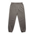 Faded track pants in a muted grey colour with an elastic waistband and cuffs, featuring side pockets and a branding logo.