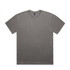 A grey t-shirt with a relaxed fit and a brand logo on the label.