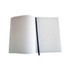 An open A5 journal cover featuring lined pages, with a dark-coloured spine and a simple design.