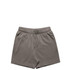 Relaxed faded track shorts in grey, featuring an elastic waistband and two side pockets. Includes a logo detail.