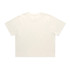 A classic crop tee in a soft cream colour with a loose fit, featuring a subtle logo on the neckline.