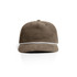 A brown corduroy cap featuring a white rope detail and a logo on the front.