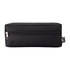 A black utility case with a zip closure, featuring a logo on the side.