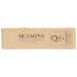 A cardboard box with a natural brown finish, featuring a logo and text branding for the product "Seasons".