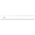 A clear plastic 30cm ruler featuring measurement markings and a branding logo. Suitable for office or educational use.