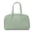 A green duffle bag with two handles and a zipped main compartment. It features a small logo.