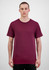 A men’s short sleeve tee in a rich burgundy colour, featuring a classic round neckline and short sleeves.
