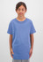 A short sleeve tee for kids in blue, featuring a simple design and a relaxed fit.