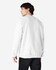 A white Gildan Softstyle adult sweatshirt viewed from the back, featuring a simple design and a logo.